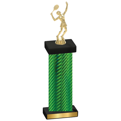 Single Green Carbon Fiber Tennis Trophy