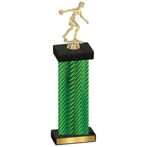 Single Green Carbon Fiber Bowling Trophy