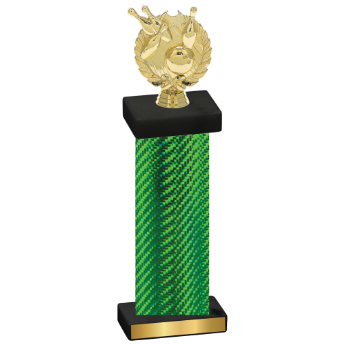 Single Green Carbon Fiber Bowling Trophy