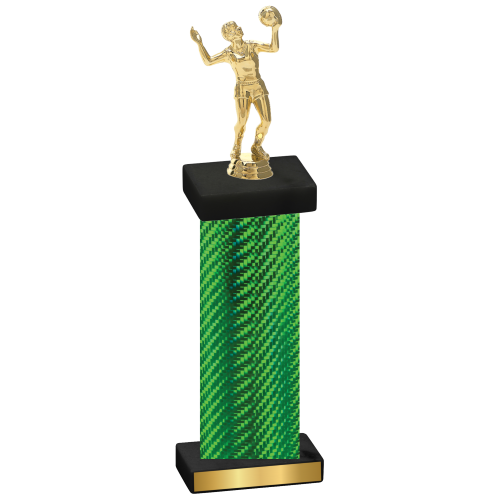 Single Green Carbon Fiber Volleyball Trophy