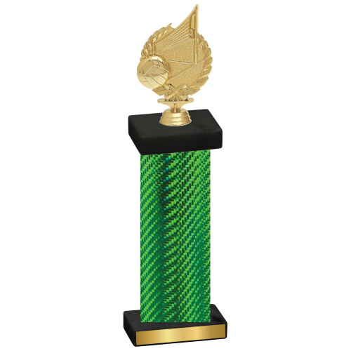 Single Green Carbon Fiber Volleyball Trophy