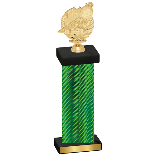 Single Green Carbon Fiber Swimming Trophy