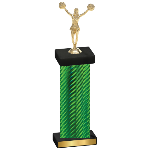 Single Green Carbon Fiber Cheerleading Trophy