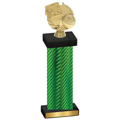 Single Green Carbon Fiber Basketball Trophy