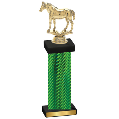 Single Green Carbon Fiber Horses Trophy