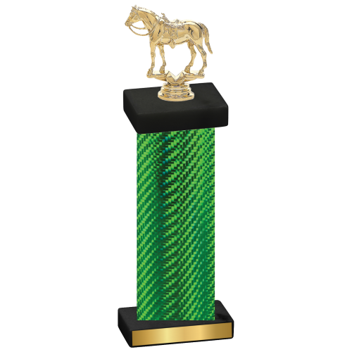 Single Green Carbon Fiber Horses Trophy