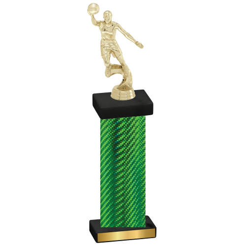 Single Green Carbon Fiber Basketball Trophy