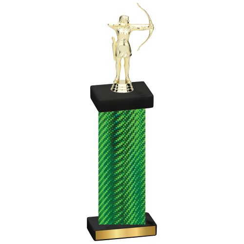 Single Green Carbon Fiber Archery Trophy