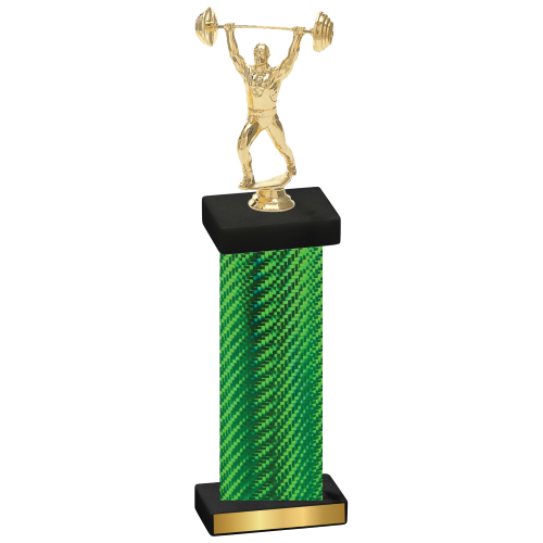 Single Green Carbon Fiber Weights Trophy