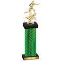 Single Green Carbon Fiber Flag Football Trophy