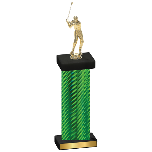 Single Green Carbon Fiber Golf Trophy