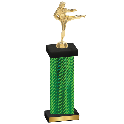 Single Green Carbon Fiber Karate Trophy