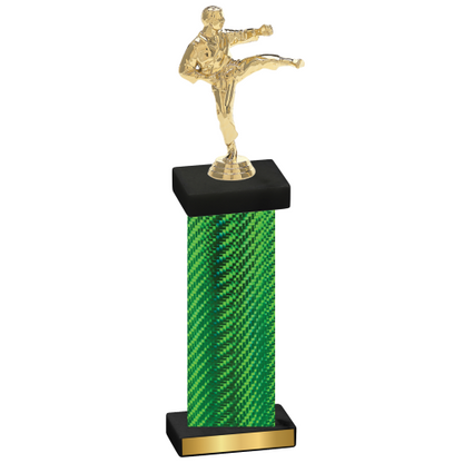 Single Green Carbon Fiber Karate Trophy