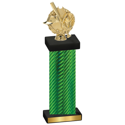 Single Green Carbon Fiber Baseball Trophy