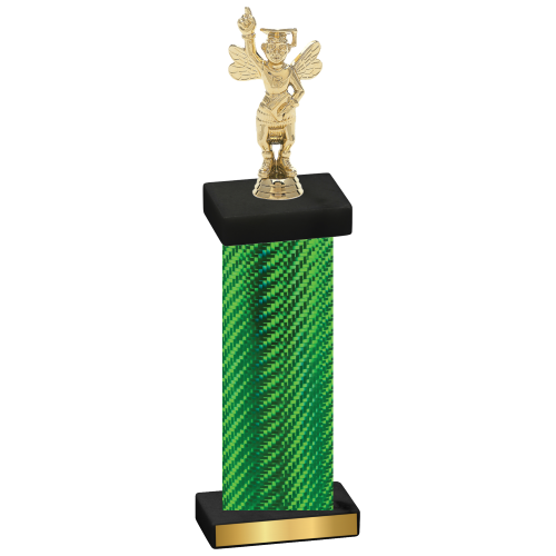 Single Green Carbon Fiber Academics Trophy