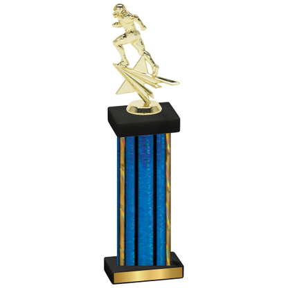 Single Blue Glacier Football Trophy