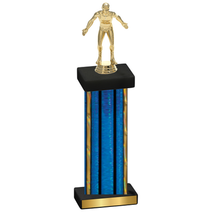 Single Blue Glacier Wrestling Trophy