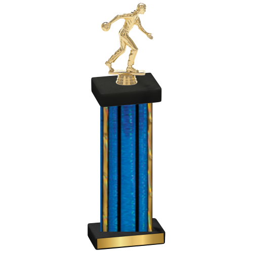 Single Blue Glacier Bowling Trophy