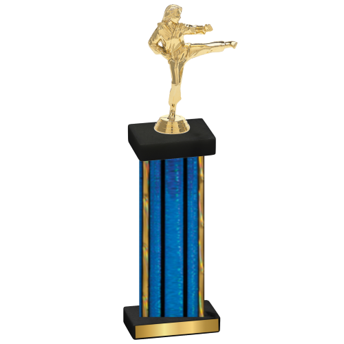 Single Blue Glacier Karate Trophy