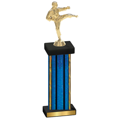 Single Blue Glacier Karate Trophy