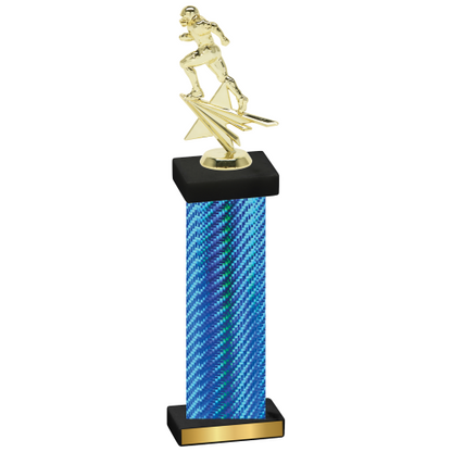 Single Blue Carbon Fiber Football Trophy