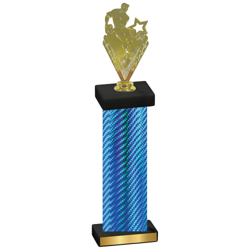 Single Blue Carbon Fiber Rugby Trophy