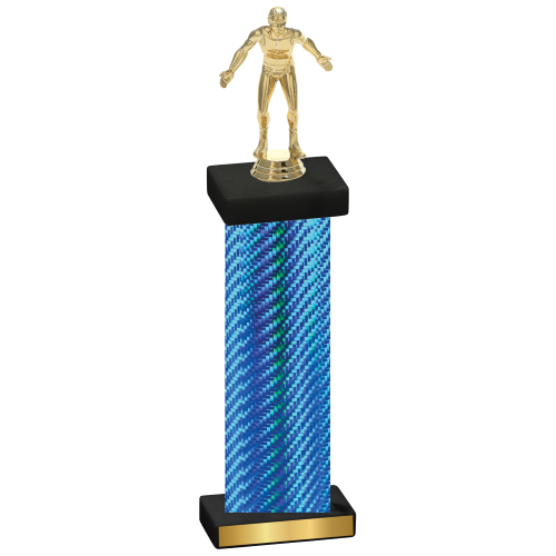 Single Blue Carbon Fiber Wrestling Trophy