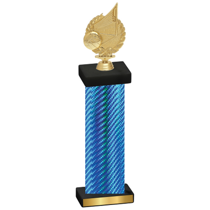 Single Blue Carbon Fiber Volleyball Trophy