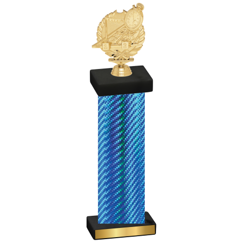 Single Blue Carbon Fiber Swimming Trophy