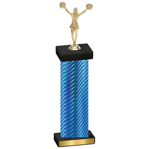 Single Blue Carbon Fiber Cheerleading Trophy