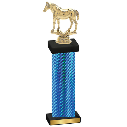 Single Blue Carbon Fiber Horses Trophy