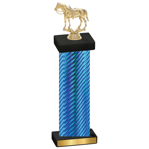 Single Blue Carbon Fiber Horses Trophy