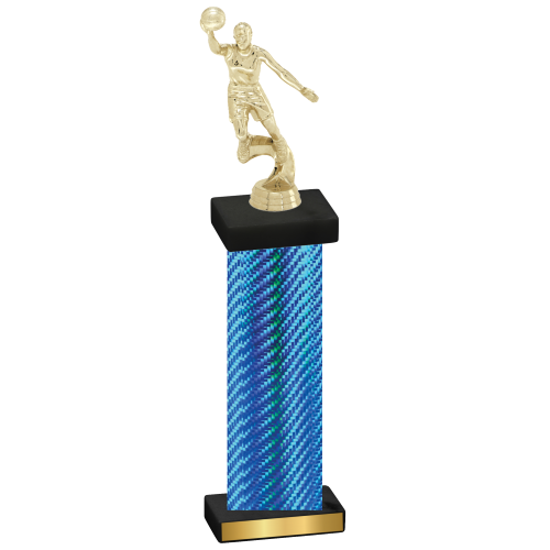 Single Blue Carbon Fiber Basketball Trophy