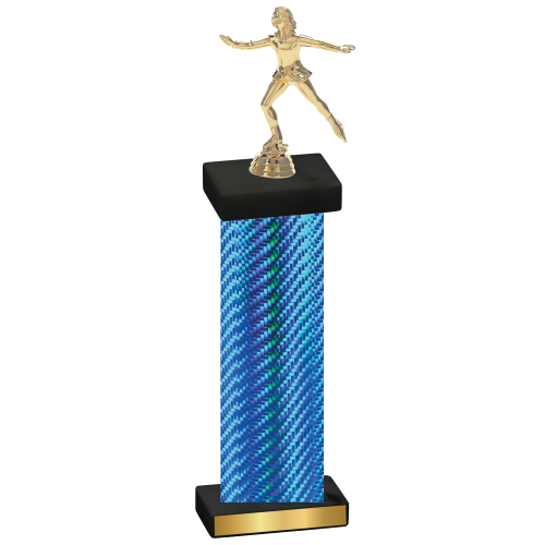 Single Blue Carbon Fiber Skater Trophy