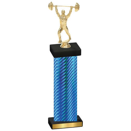 Single Blue Carbon Fiber Weights Trophy