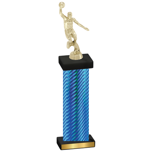 Single Blue Carbon Fiber Basketball Trophy