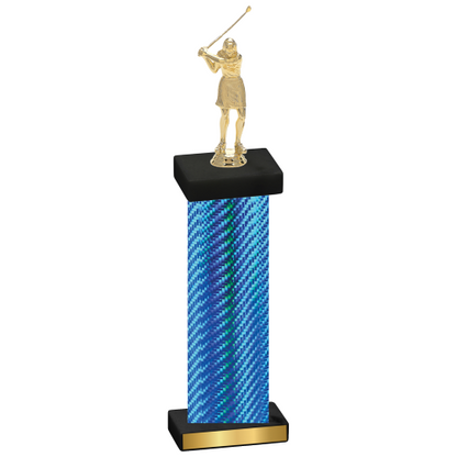 Single Blue Carbon Fiber Golf Trophy