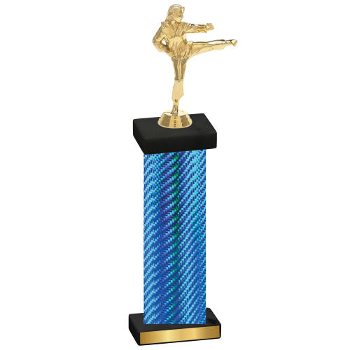 Single Blue Carbon Fiber Karate Trophy