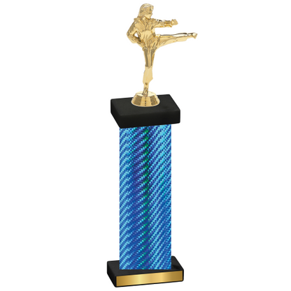 Single Blue Carbon Fiber Karate Trophy