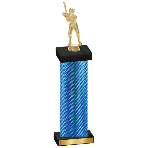 Single Blue Carbon Fiber Baseball Trophy