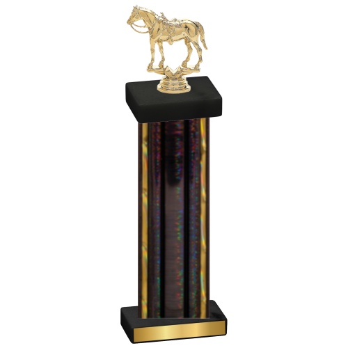 Single Black Glacier Horses Trophy