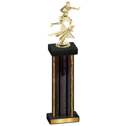 Single Black Glacier Flag Football Trophy