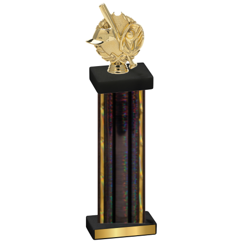 Single Black Glacier Baseball Trophy