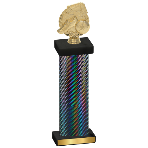 Single Black Carbon Fiber Soccer Trophy