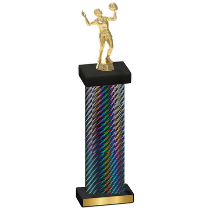 Single Black Carbon Fiber Volleyball Trophy