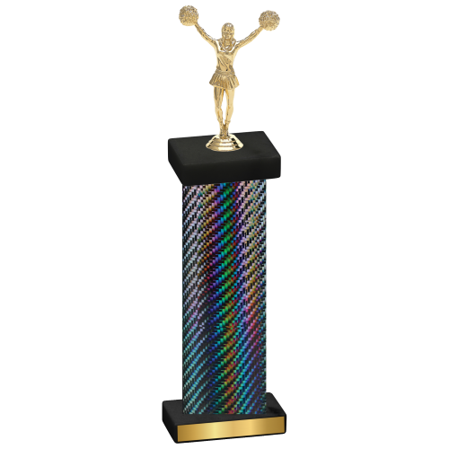 Single Black Carbon Fiber Cheerleading Trophy