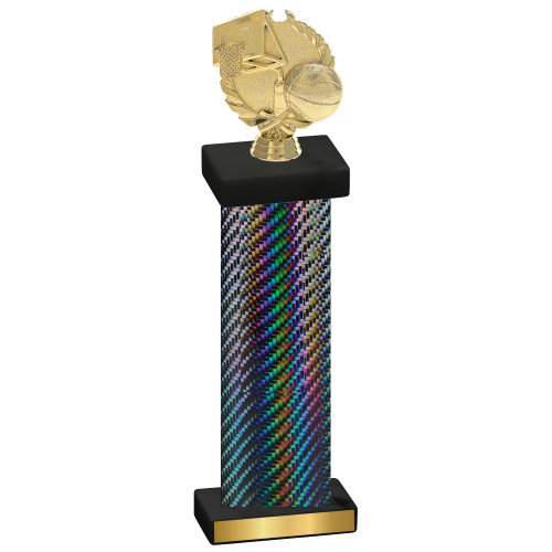 Single Black Carbon Fiber Basketball Trophy