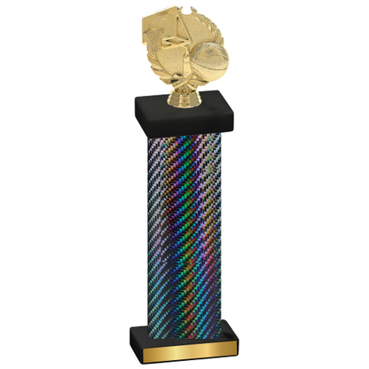 Single Black Carbon Fiber Basketball Trophy