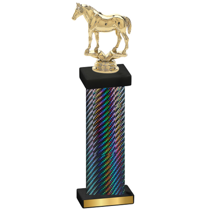 Single Black Carbon Fiber Horses Trophy