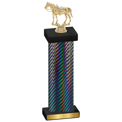 Single Black Carbon Fiber Horses Trophy